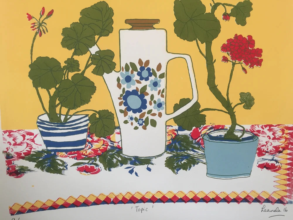 Hand made screen print from original drawing by Leanda Jaine